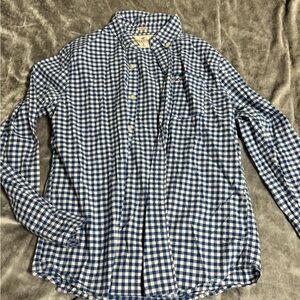 Hollister Men's Blue and White Checkered Shirt